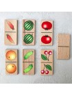 Деревянная настольная игра Домино «Фрукты — овощи» купить