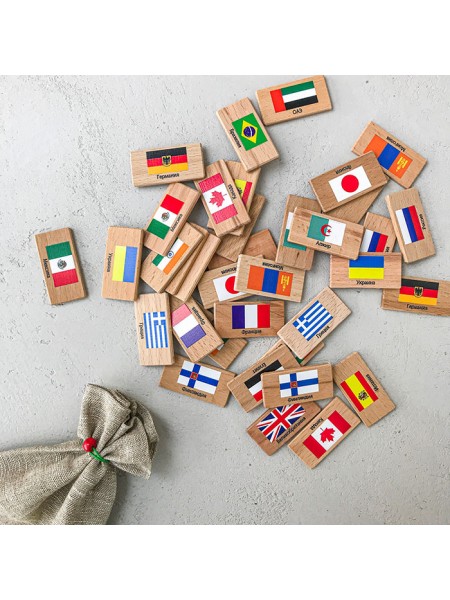 Мемори Флаги мира в льняном мешочке Царицынская игрушка (Радуга Кидс) CI-ME027