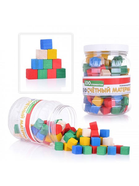 Деревянные игрушки Кубики Счетный материал Д250а