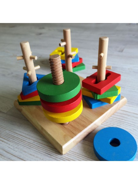 Деревянная игрушка Сортер "Логика", 4 формы