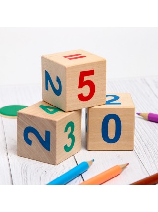 Набор деревянных кубиков «Веселый счет», 12 штук