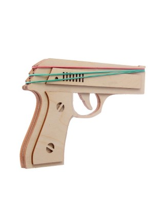 Пистолет Резинкострел из фанеры, собранный