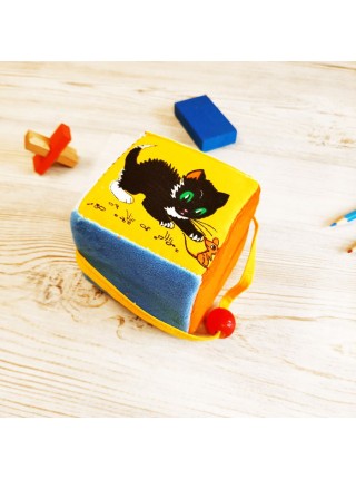 Кубик Тактильный мягкая игрушка - Котики, Мякиши 160