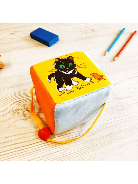 Кубик Тактильный мягкая игрушка - Котики, Мякиши 160
