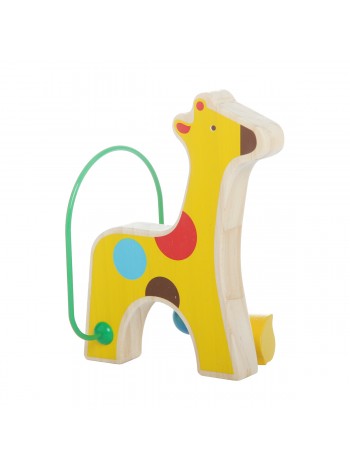 Деревянная развивающая игрушка "Жираф" с бусинами - Божья коровка, купить
