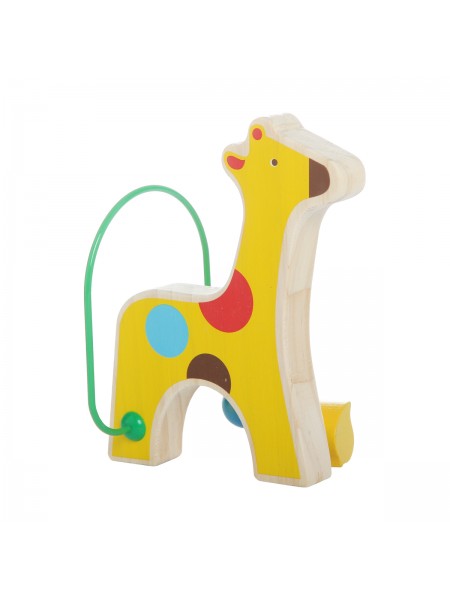 Лабиринт "Жираф" с бусинами, деревянная развивающая игрушка МДИ LL128