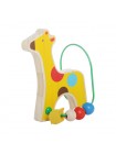 Деревянная развивающая игрушка "Жираф" с бусинами - Божья коровка, купить