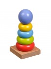 Деревянная игрушка "Цветная пирамидка" купить