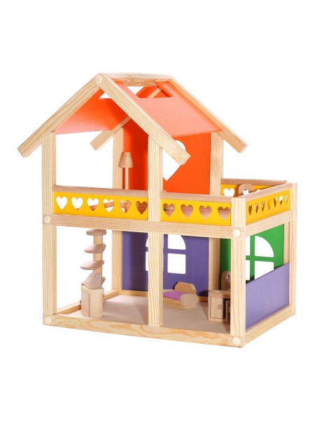 Кукольный домик "Уютный коттедж" без мебели Дворики 0005