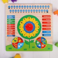 Бизиборд Обучающая доска "Календарь с часами: Цветочек" Мастер игрушек IG0200
