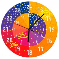 Сборная пазл-игрушка "Часы День и ночь", с часовым механизмом, 61 деталь