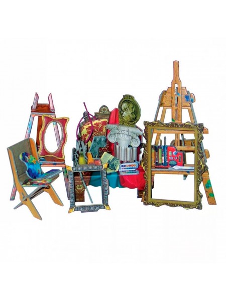 Сборная модель Умная Бумага Коллекционный набор мебели "Мастерская художника"