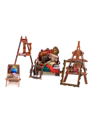 Сборная модель Умная Бумага Коллекционный набор мебели "Мастерская художника"